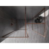 Mexen Kioto-F Zidna pregrada za tuš Walk-in s okvirom 145 x 120 cm, prozirna 8 mm, ružičasto zlato - 800-145-202-04-60-120