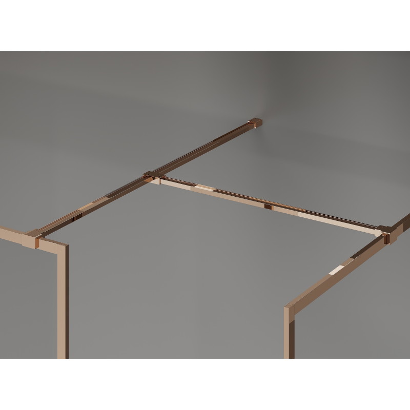 Mexen Kioto-F Zidna pregrada za tuš Walk-in s okvirom 145 x 120 cm, prozirna 8 mm, ružičasto zlato - 800-145-202-04-60-120