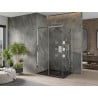 Mexen Omega cabine de douche coulissante 100 x 90 cm, transparent, chrome + receveur Flat, noir - 825-100-090-01-00-4070