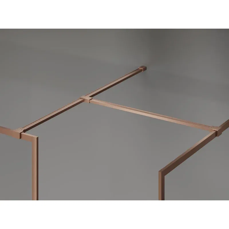 Mexen Kioto-F Paroi de douche Walk-in avec cadre 155 x 70 cm, transparent 8 mm, cuivre brossé - 800-155-202-04-65-070