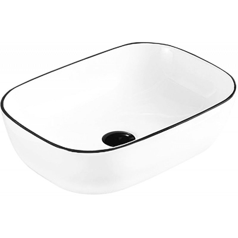 Mexen Rita bänkmonterad tvättställ 45 x 32 cm, vit/svart kant - 21084507