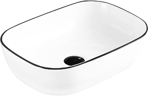 Mexen Rita countertop sink 45 x 32 cm, white/black rim - 21084507