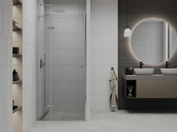 Mexen Roma hinged shower door 90 cm, transparent, chrome - 854-090-000-01-00