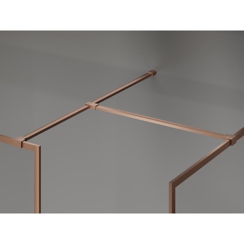 Mexen Kioto-F ścianka prysznicowa Walk-in z ramką 95 x 70 cm, transparent 8 mm, miedź szczotkowana - 800-095-202-04-65-070
