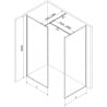 Mexen Kioto-F paroi de douche Walk-in avec cadre 110 x 95 cm, transparent 8 mm, cuivre brossé - 800-110-202-04-65-095