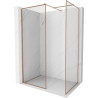 Mexen Kioto-F 160 x 100 cm raamiga Walk-in dušisein, läbipaistev 8 mm, harjatud vask - 800-160-202-04-65-100