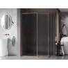 Mexen Kioto-F 160 x 100 cm raamiga Walk-in dušisein, läbipaistev 8 mm, harjatud vask - 800-160-202-04-65-100
