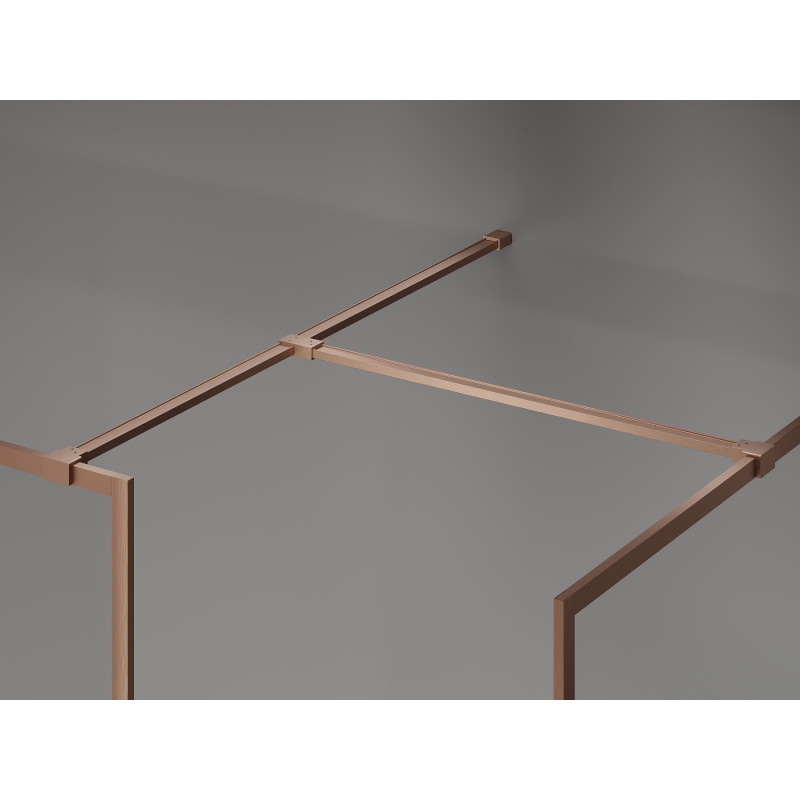 Mexen Kioto-F ścianka prysznicowa Walk-in z ramką 110 x 105 cm, transparent 8 mm, miedź szczotkowana - 800-110-202-04-65-105