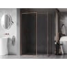 Mexen Kioto-F Dušiseina Walk-in raamiga 150 x 110 cm, läbipaistev 8 mm, harjatud vask - 800-150-202-04-65-110