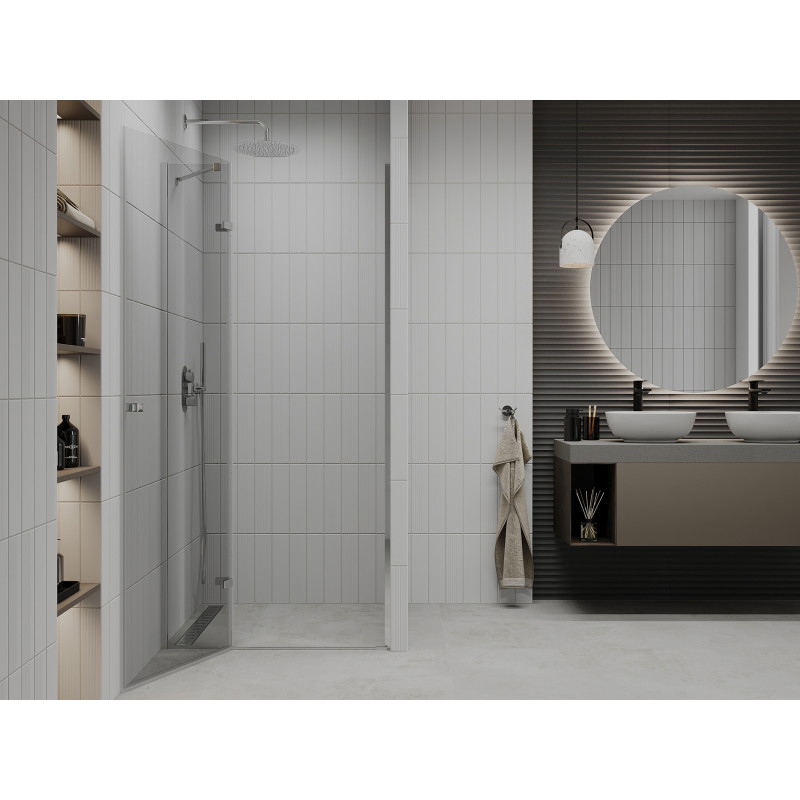 Mexen Roma hinged shower door 120 cm, transparent, chrome - 854-120-000-01-00
