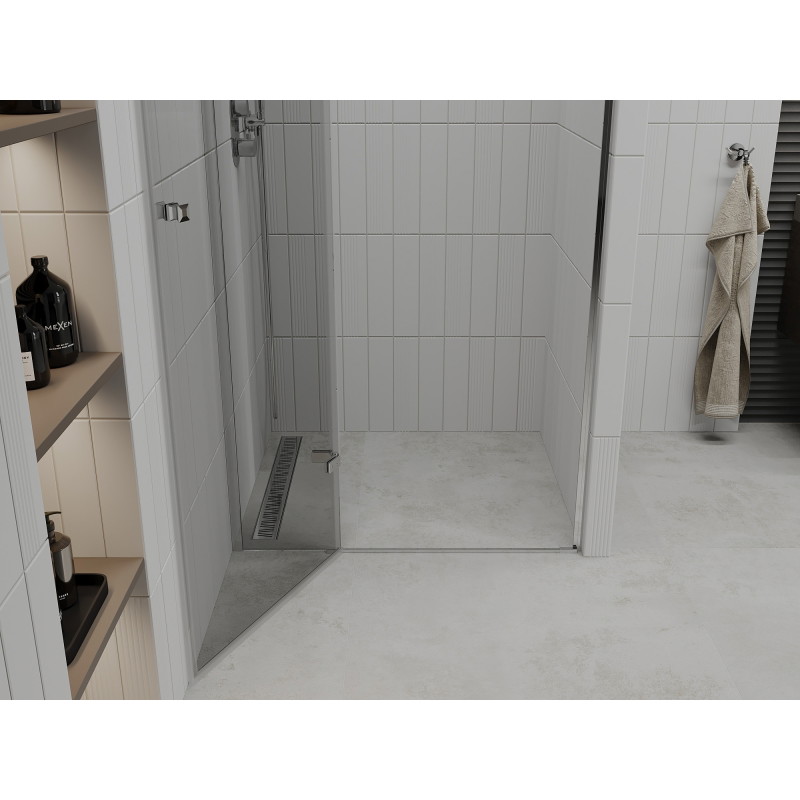 Mexen Roma hinged shower door 120 cm, transparent, chrome - 854-120-000-01-00