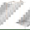 Mexen Kioto-F Walk-in Duschwand mit Rahmen 180 x 120 cm, transparent 8 mm, gebürstetes Kupfer - 800-180-202-04-65-120