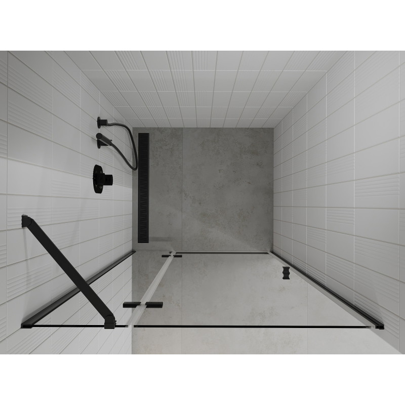 Mexen Roma hinged shower door 90 cm, transparent, black - 854-090-000-70-00