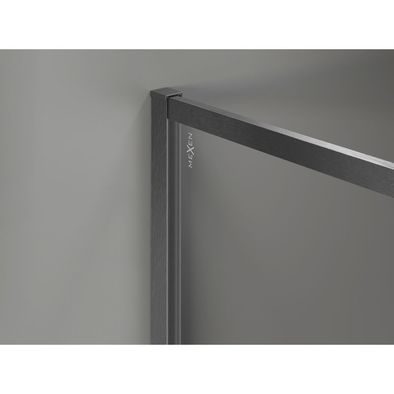 Mexen Kioto-F Duschwand Walk-in mit Rahmen 80 x 75 cm, transparent 8 mm, gebürstet Gun Gray - 800-080-202-04-66-075