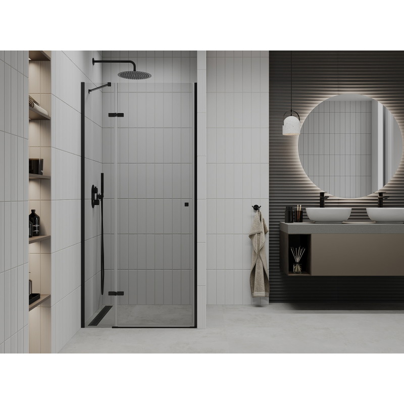 Mexen Roma swing shower door 120 cm, transparent, black - 854-120-000-70-00