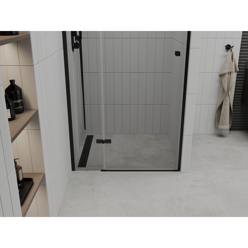 Mexen Roma swing shower door 120 cm, transparent, black - 854-120-000-70-00