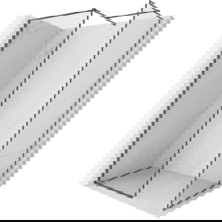 Mexen Kioto-F Duschwand Walk-in mat engem Kader 130 x 80 cm, transparent 8 mm, gebastelt Kanongrau - 800-130-202-04-66-080