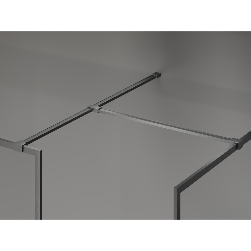 Mexen Kioto-F ścianka prysznicowa Walk-in z ramką 180 x 80 cm, transparent 8 mm, gun gray szczotkowany - 800-180-202-04-66-080