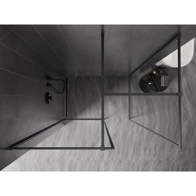 Mexen Kioto-F ścianka prysznicowa Walk-in z ramką 130 x 90 cm, transparent 8 mm, gun gray szczotkowany - 800-130-202-04-66-090