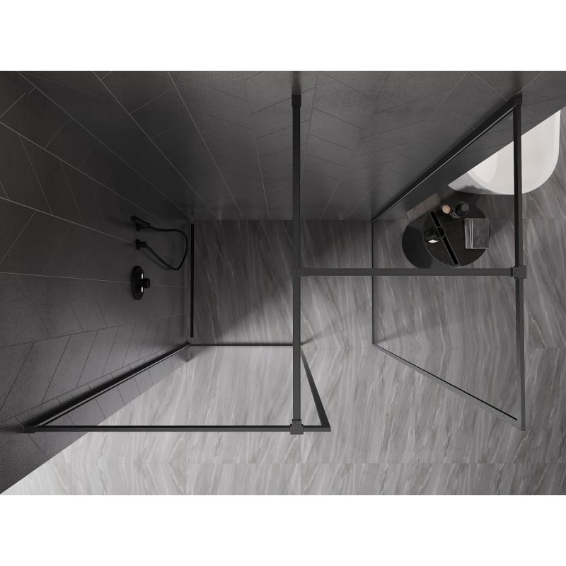 Mexen Kioto-F Duschtür Walk-in mit Rahmen 170 x 95 cm, transparent 8 mm, gebürstet gun gray - 800-170-202-04-66-095
