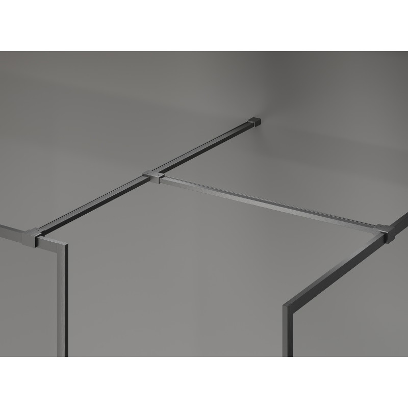 Mexen Kioto-F Duschtür Walk-in mit Rahmen 170 x 95 cm, transparent 8 mm, gebürstet gun gray - 800-170-202-04-66-095