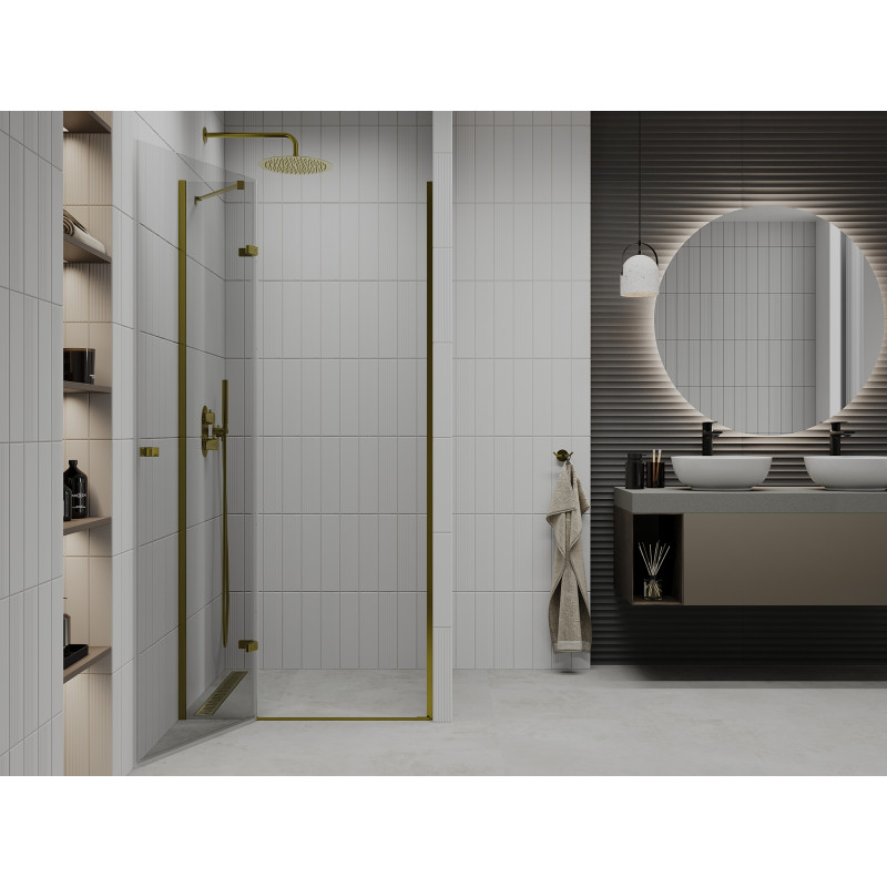 Mexen Roma porte de douche battante 110 cm, transparent, doré - 854-110-000-50-00