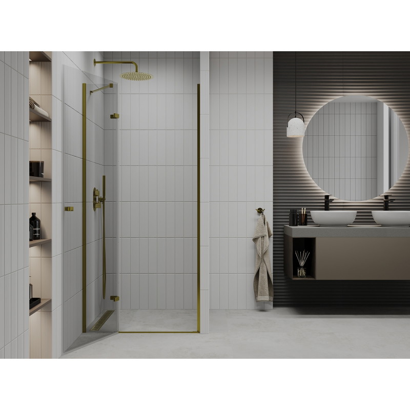 Mexen Roma swing shower doors 120 cm, transparent, gold - 854-120-000-50-00