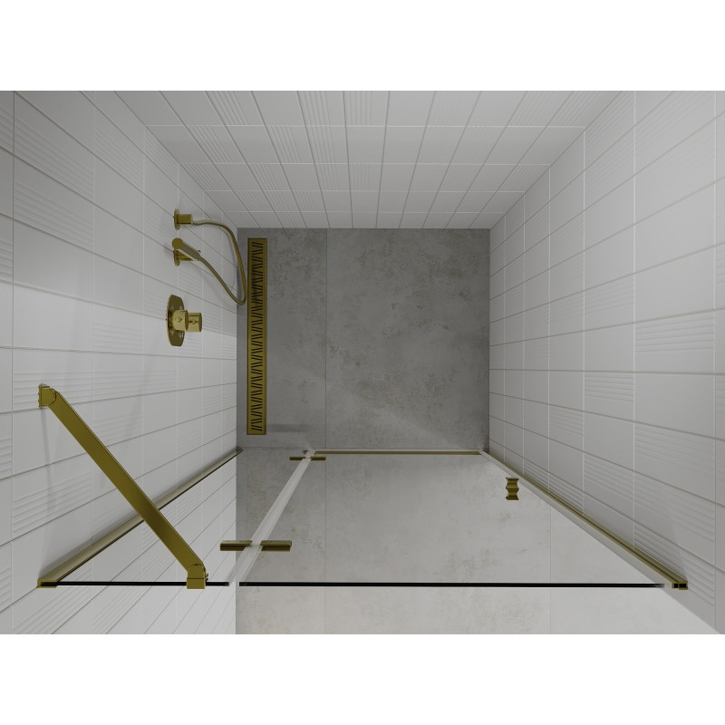 Mexen Roma swing shower doors 120 cm, transparent, gold - 854-120-000-50-00