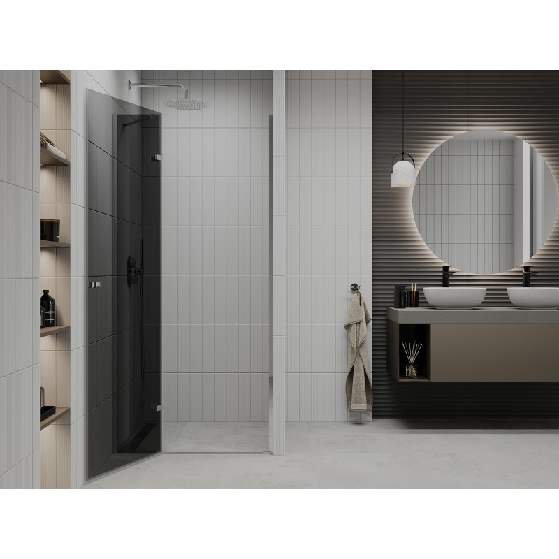 Mexen Roma Schwenkbare Duschabtrennung 70 cm, Graphit, Chrom - 854-070-000-01-40
