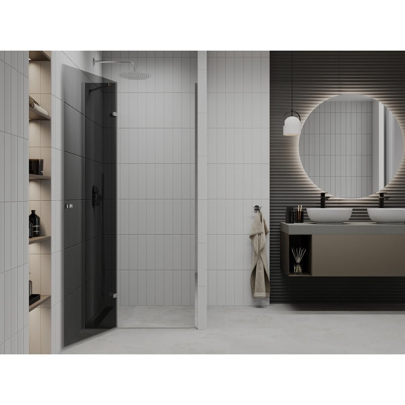Mexen Roma drzwi prysznicowe uchylne 80 cm, grafit, chrom - 854-080-000-01-40