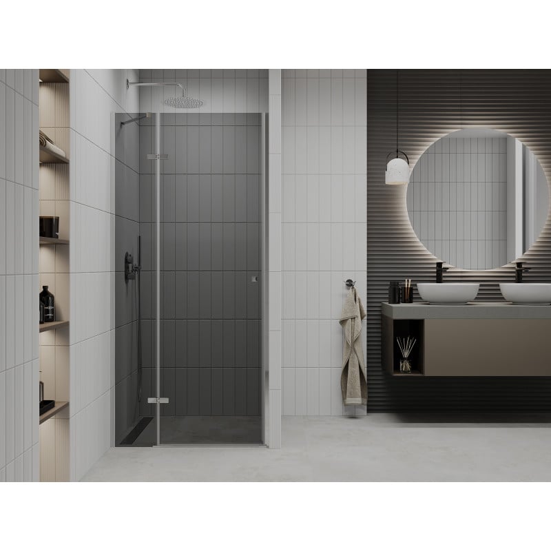 Mexen Roma 90 cm Hinged Shower Door, Graphite, Chrome - 854-090-000-01-40