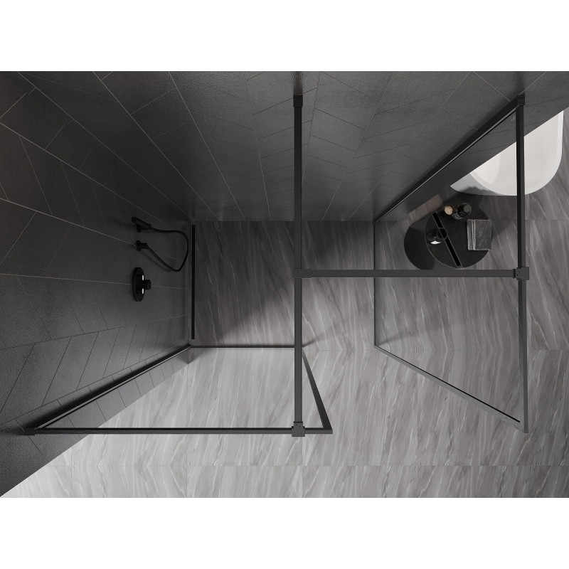 Mexen Kioto-F Pregrada za tuš Walk-in s okvirom 125 x 120 cm, prozirna 8 mm, brušena pištoljska siva - 800-125-202-04-66-120