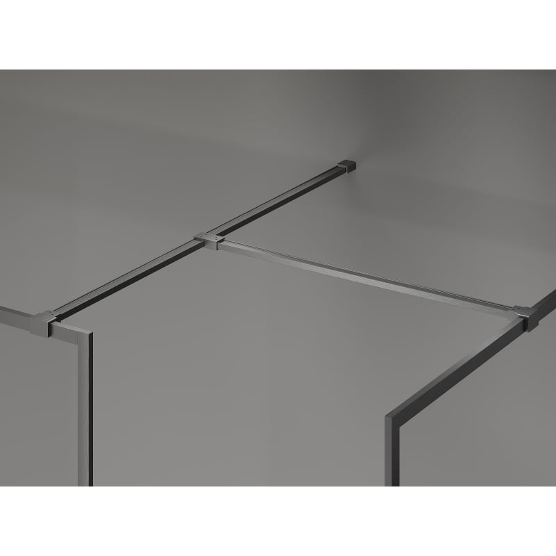 Mexen Kioto-F ścianka prysznicowa Walk-in z ramką 140 x 120 cm, transparent 8 mm, gun gray szczotkowany - 800-140-202-04-66-120