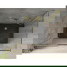 Mexen Omega douchecabine schuifdeur 100 x 80 cm, transparant, goud + Flat douchebak, zwart - 825-100-080-50-00-4070G