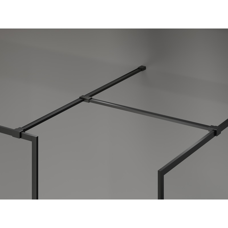 Mexen Kioto-F ścianka prysznicowa Walk-in z ramką 150 x 120 cm, transparent 8 mm, czarna - 800-150-202-04-70-120
