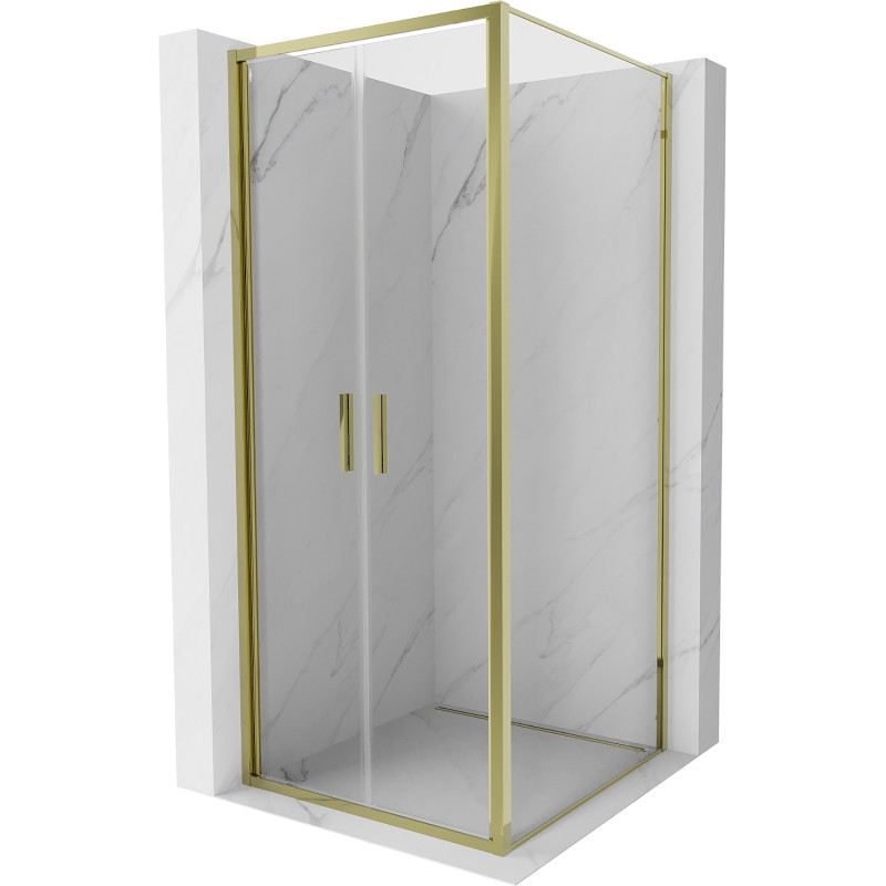Mexen Exo-B Duo kabina prysznicowa uchylna 70 x 70 cm, transparent, złota - 814-070-070-50-00