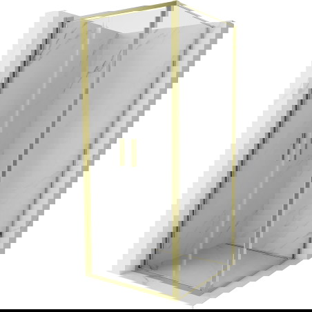 Mexen Exo tuš kabina s krilnimi vrati 70 x 70 cm, prosojna, zlata - 814-070-070-50-00