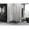 Mexen Exo-B Duo cabina doccia battente 100 x 75 cm, trasparente, dorata - 814-100-075-50-00