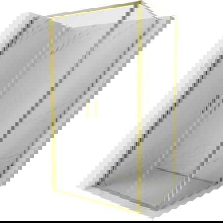Mexen Exo 90 x 80 cm nihajno tuš kabina, prozorna, zlata - 814-090-080-50-00