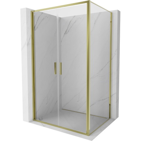 Mexen Exo-B Duo kabina prysznicowa uchylna 100 x 80 cm, transparent, złota - 814-100-080-50-00