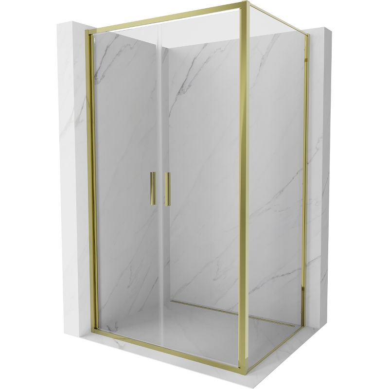 Mexen Exo shower cabin swing 80 x 90 cm, transparent, gold - 814-080-090-50-00
