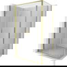 Mexen Exo scharnierende douchecabine 80 x 90 cm, transparant, goud - 814-080-090-50-00