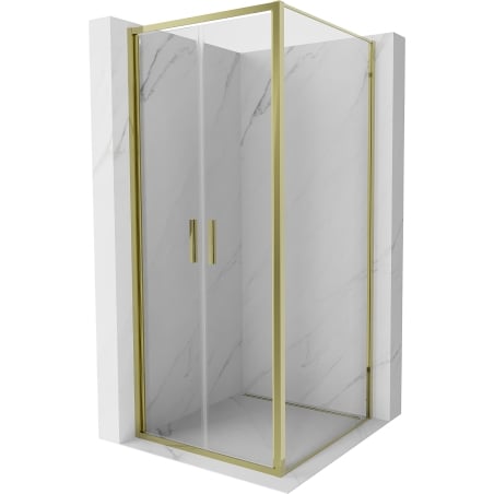 Mexen Exo 90 x 90 cm Pivot Shower Enclosure, Transparent, Gold - 814-090-090-50-00