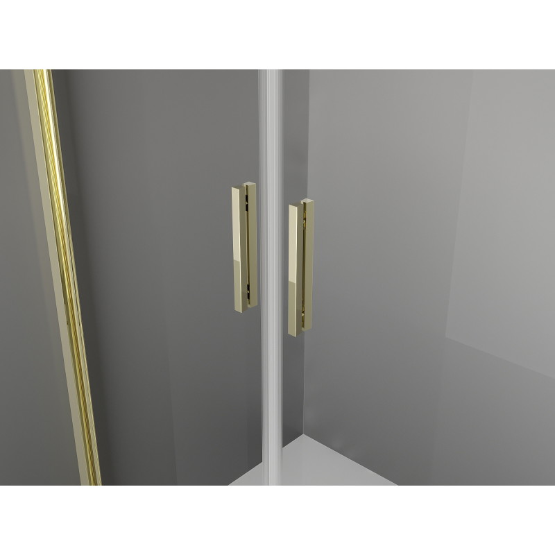 Mexen Exo odpirna prha 100 x 95 cm, prozorna, zlata - 814-100-095-50-00