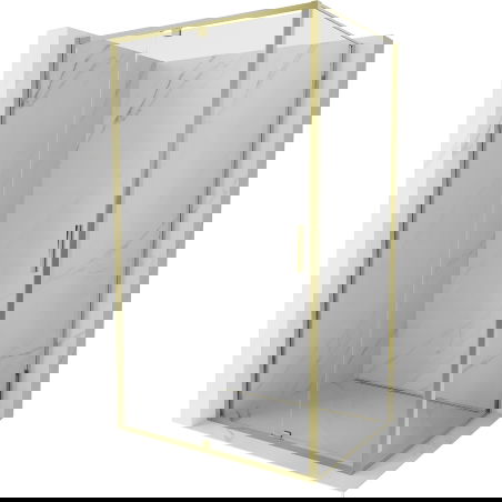 Mexen Exo καμπίνα ντους ανακλινόμενη 125 x 70 cm, διάφανη, χρυσή - 819-125-070-50-00