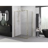 Mexen Exo-R cabina de ducha abatible 130 x 70 cm, transparente, dorada - 819-130-070-50-00