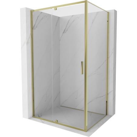 Mexen Exo-R cabina doccia a battente 140 x 70 cm, trasparente, oro - 819-140-070-50-00