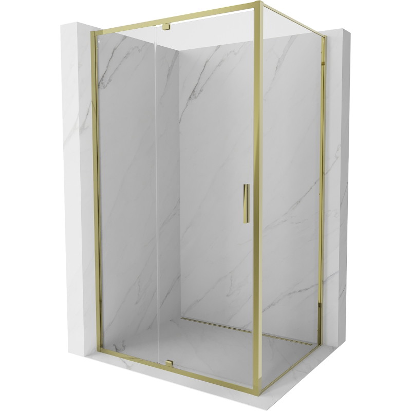 Mexen Exo-R cabine de douche pivotante 100 x 75 cm, transparente, dorée - 819-100-075-50-00