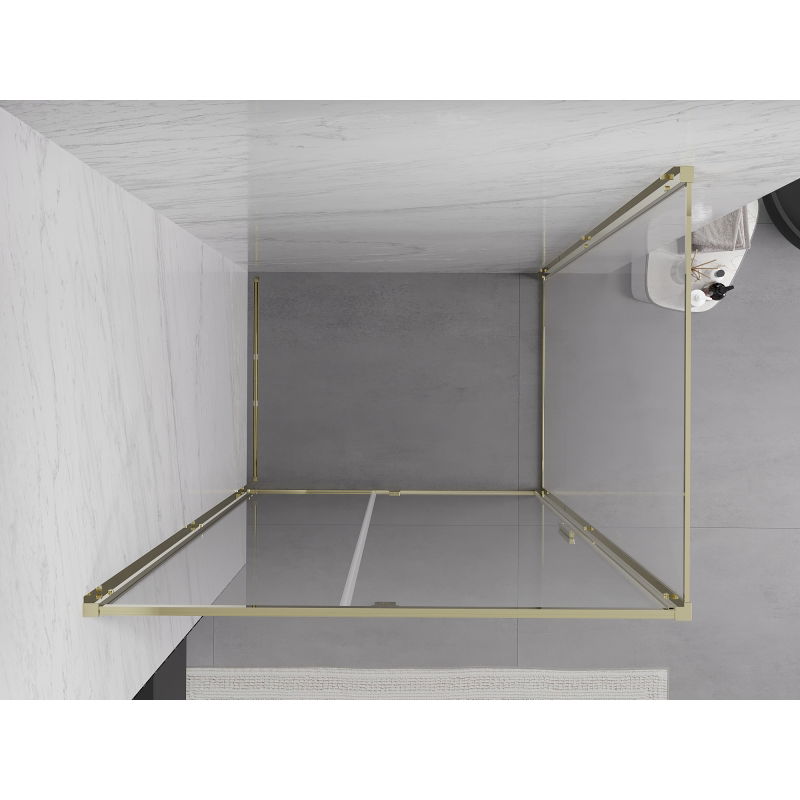 Mexen Exo hinged shower cabin 115 x 75 cm, transparent, gold - 819-115-075-50-00