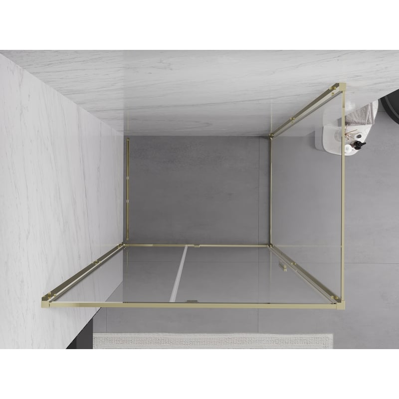 Mexen Exo cabine de duche pivotante 110 x 80 cm, transparente, dourada - 819-110-080-50-00